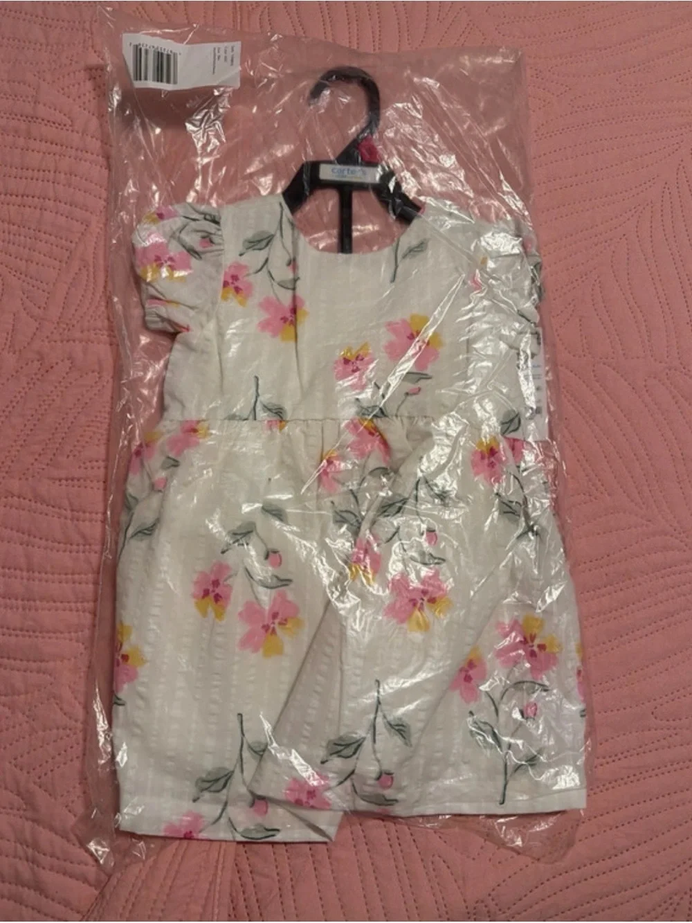 Carter's White Dress with Pink & Yellow Floral Print